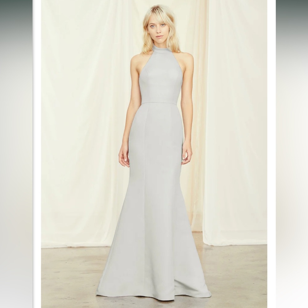 Amsale Austin Bridesmaid Dress in Platinum